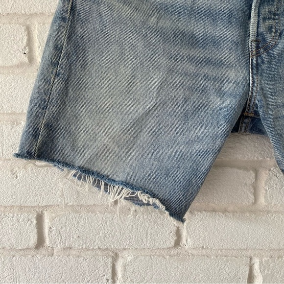 Levi's 501 '93 Denim Jean shorts Premium Big E Men’s 31 button fly blue frayed - Picture 3 of 9